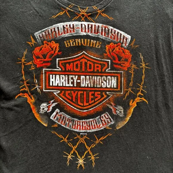 Harley Davidson Women’s Black Twin Cities Round Neck Tee – Size XL - Picture 2 of 5